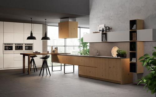 现代风格厨房 - CORTINA - Biefbi Cucine - 木质 / 铁 / L 形