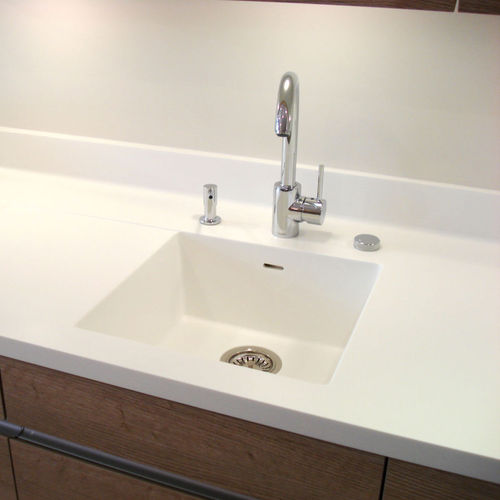 单槽厨房水槽 - IMAGE 22 - IMAGE - 无排水板 / Corian®可丽耐 / 下装式