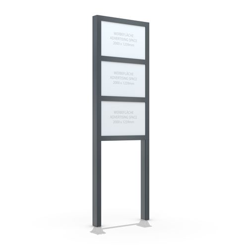 高脚广告牌 - BigSign Secure L - wsm Raumsysteme - LED式