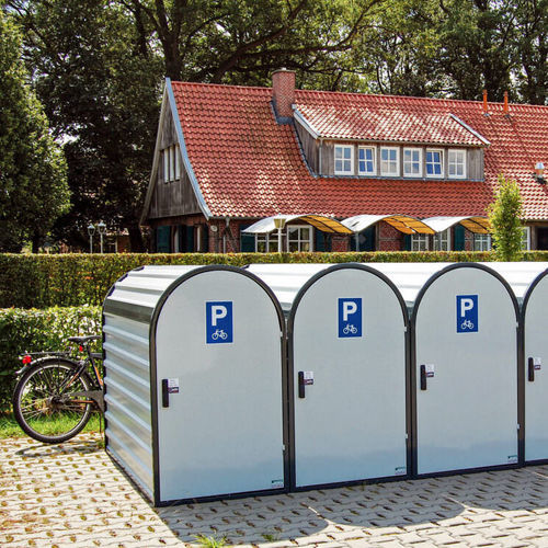 安全自行车停放处 - BikeBox 3 - wsm Raumsysteme - 模块化 / 电镀钢 / 公共空间