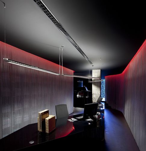 网布空间隔断 - CURVED, FIXED - KriskaDECOR - 金属 / 公共空间 / 办公室