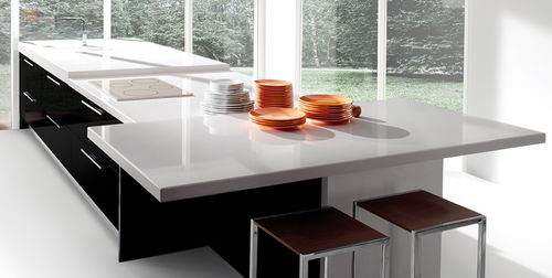 石英复合材料厨房台面 - ABSOLUTE BLANC - COMPAC The Surfaces Company - 厨房 / 方形边