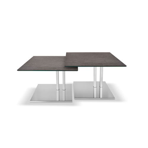 现代风格边桌 - K525 KOLO - Ronald Schmitt Design - 木质 / 玻璃 / 磨砂不锈钢