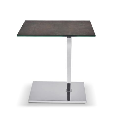 现代风格边桌 - K529 KOLO - Ronald Schmitt Design - 木质 / 玻璃 / 磨砂不锈钢