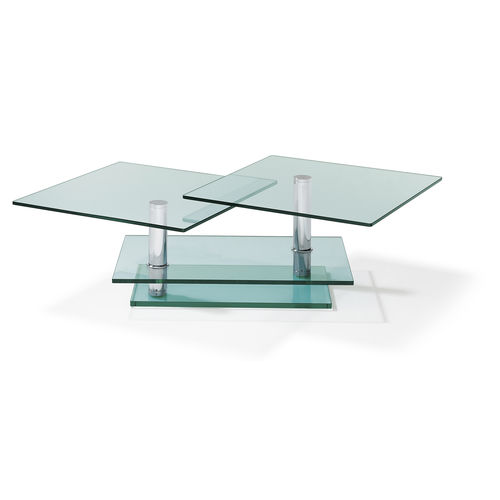现代风格茶几 - K 500 - Ronald Schmitt Design - 玻璃 / 镀铬金属 / 长方形