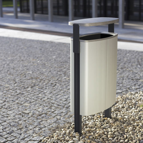 公共垃圾桶 - MINIUM - mmcité street furniture - 带脚 / 壁挂 / 电镀钢