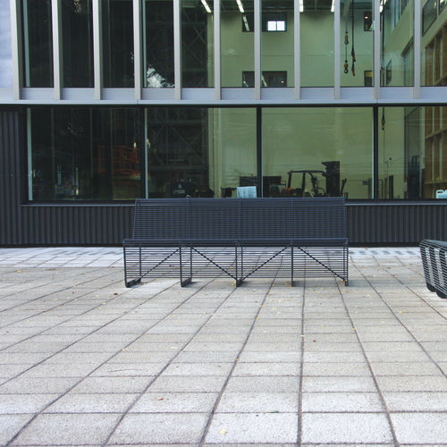 现代风格公共长椅 - LIMPIDO - mmcité street furniture - 电镀钢 / 带椅背 / 无靠背