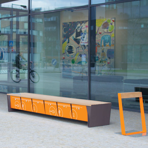 现代风格公共长椅 - EBLOCQ - mmcité street furniture - 硬木 / 松木 / 刺槐木