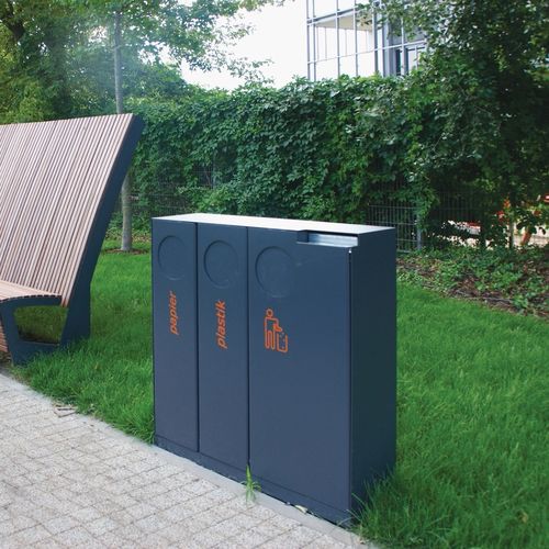 公共垃圾桶 - CRYSTAL - mmcité street furniture - 垃圾分类 / 电镀钢 / 不锈钢