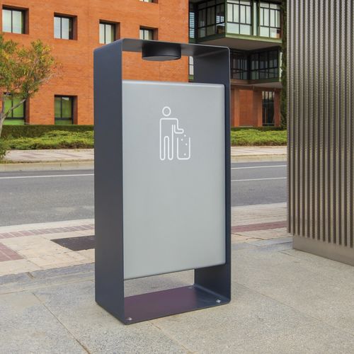 公共垃圾桶 - RADIUM - mmcité street furniture - 电镀钢 / 不锈钢 / 带烟灰缸