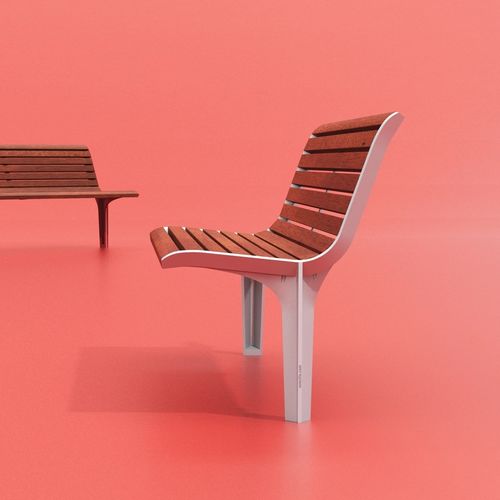 现代风格市政椅 - EMAU SOLO - mmcité street furniture - 木质 / 电镀钢 / 人体工学