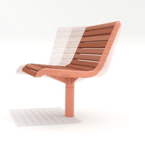 现代风格市政椅 - PORT - mmcité street furniture - 木质 / 电镀钢 / 公共空间