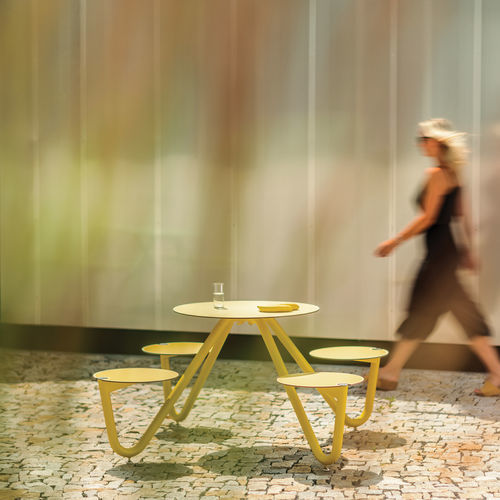 现代风格野餐桌 - ORBIT - mmcité street furniture - 电镀钢 / 铝制 / HPL