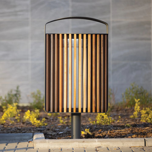 公共垃圾桶 - LENA - mmcité street furniture - 带脚 / 壁挂 / 电镀钢
