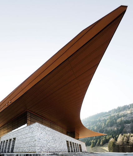 板式立面 - EURADECOR CORTEN - EURAMAX COATED PRODUCTS - 耐候钢 / 褶皱 / 立边咬合