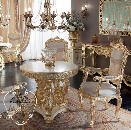 经典风格桌 - 15102 - Modenese Luxury Interiors - 实木 / 实木桌脚 / 圆形
