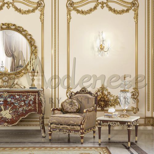 法式扶手椅 - 14660 - Modenese Luxury Interiors - 布料 / 木质 / 四脚