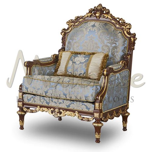 经典风格扶手椅 - 14466 - Modenese Luxury Interiors - 布料 / 木质 / 蓝色