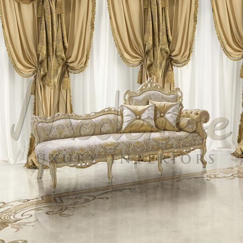 传统风格贵妃沙发椅 - 15522 - Modenese Luxury Interiors - 布料 / 木质 / 漆木桌脚