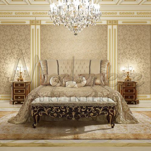 巴洛克风格床脚凳 - 16223 - Modenese Luxury Interiors - 丝绒 / 木质 / 家用