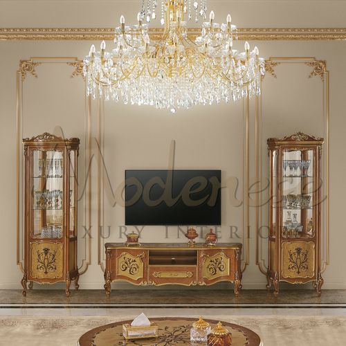 经典风格玻璃柜 - 151 SERIES - Modenese Luxury Interiors - 带脚 / 木质 / 玻璃