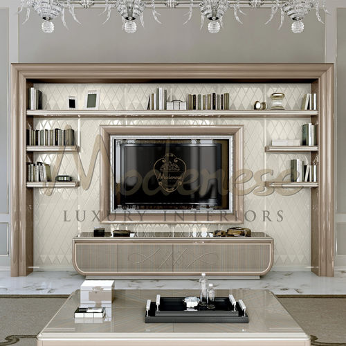 现代风格书架 - 20149 - Modenese Luxury Interiors - 木质 / 带收纳 / 米色