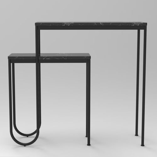 现代风格玄关桌 - NESTED - VIDAME EDITIONS - 黄铜 / 热喷漆钢 / 大理石