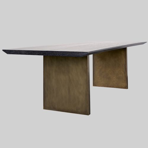 现代风格餐桌 - MARMARA - Aguirre Design - 栎木 / 黄铜桌脚 / 长方形