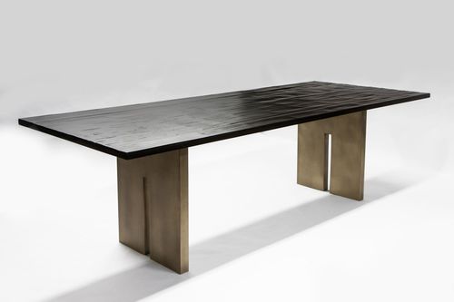 现代风格餐桌 - SALOME - Aguirre Design - 竹制 / 黄铜桌脚 / 长方形