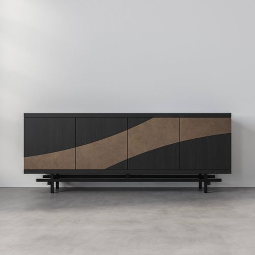 现代风格餐边柜 - GAIA - Aguirre Design - 栎木 / 钢 / 黄铜