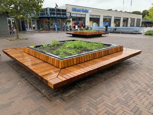 木质花坛 - UTRECHT - ANAE street furniture - 粉末涂层钢 / 长方形 / 高强度