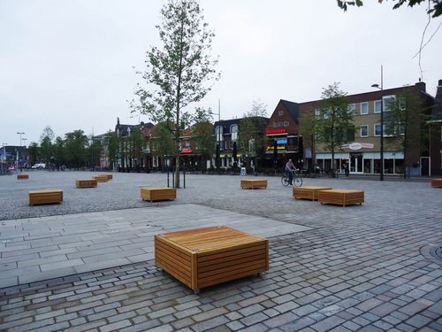 现代风格公共长椅 - OLT - ANAE street furniture - 硬木 / 竹制 / 电镀钢