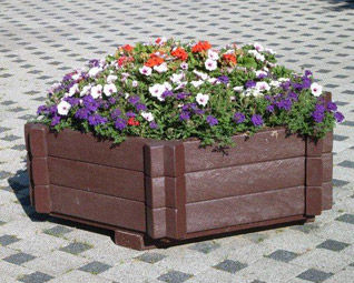 再生塑料花坛 - Architectural Street Furnishings - 长方形 / 集成长凳 / 现代风格