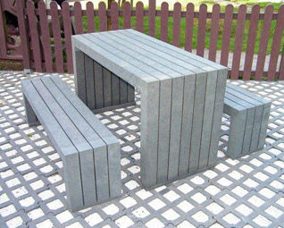 现代风格桌凳组合套装 - Architectural Street Furnishings - 再生塑料 / 户外 / 公共空间