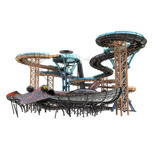 旋转滑梯 - STINGRAY  - Polin Waterparks - 用于水上乐园 / 管状 / 多头