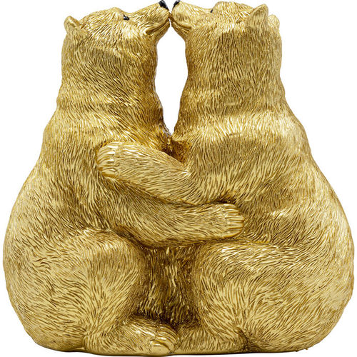 树脂雕塑 - Kissing Bears - KARE Design - 金色 / 动物 / 现代风格