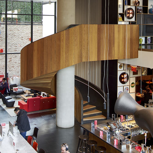 高端楼梯 - CITIZENM, BOWERY, NEW YORK - EeStairs - 螺旋 / 木台阶 / 木质结构