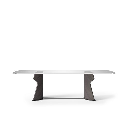 现代风格桌 - TA71KG SHAPE - CARPANELLI - 木质 / 玻璃 / 金属桌脚