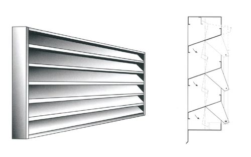 金属通风格栅 - ADJUSTABLE SLAT - INCOPERFIL - 长方形 / 工业