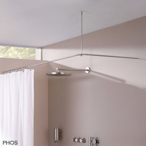 磨砂不锈钢浴帘杆 - DSE1700-700 - PHOS Design GmbH - 转角 / L形