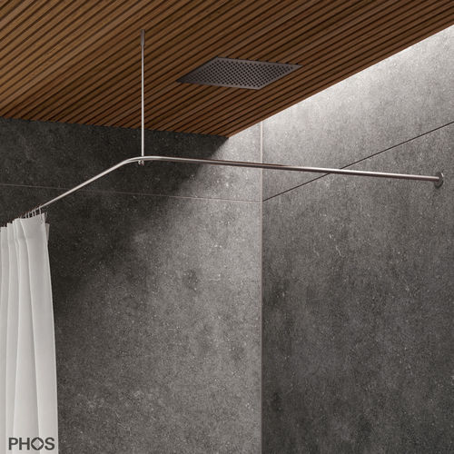 磨砂不锈钢浴帘杆 - DSE800K45 - PHOS Design GmbH - 转角 / L形
