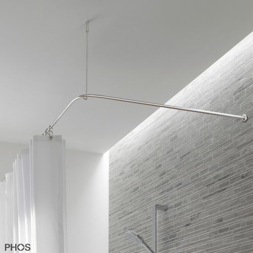 磨砂不锈钢浴帘杆 - DSE1700-700K45 - PHOS Design GmbH - 转角 / L形