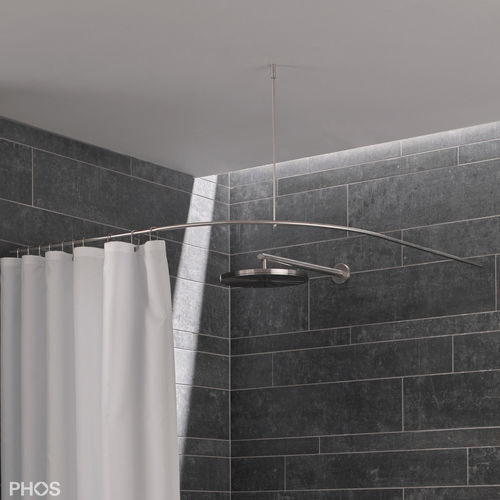 磨砂不锈钢浴帘杆 - DSB300-1000 - PHOS Design GmbH - 弯曲 / 转角