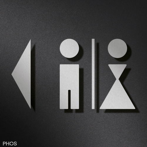 定向门上标识 - P0202  - PHOS Design GmbH - 磨砂不锈钢 / 粘贴式 / 入口