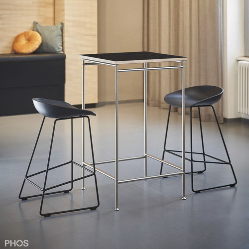 现代风格高脚桌 - KATI-T1-60x60-L4178 - PHOS Design GmbH - 漆布 / 不锈钢桌脚 / 三聚氰胺基桌脚