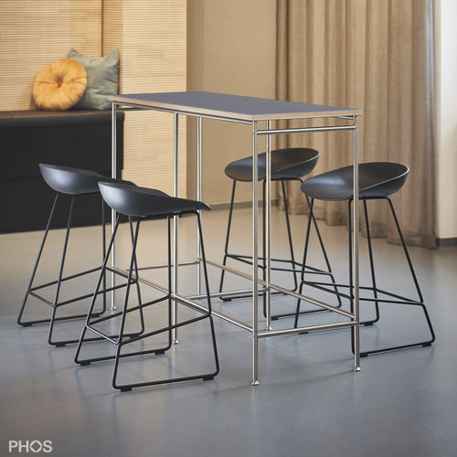 现代风格高脚桌 - KATI-T2 - PHOS Design GmbH - 三聚氰胺 / 漆布 / 不锈钢桌脚
