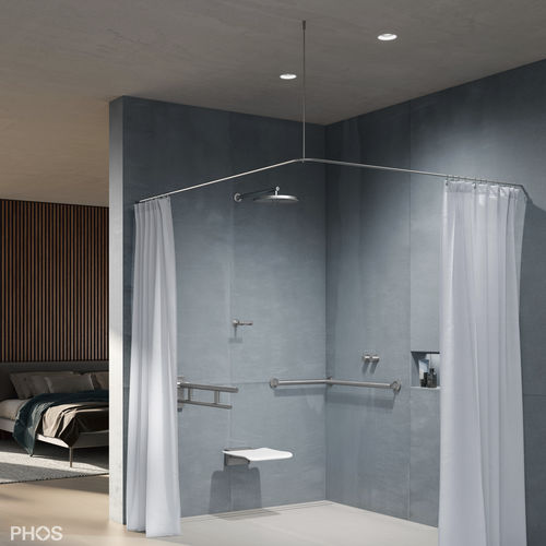 磨砂不锈钢浴帘杆 - DSE1000 - PHOS Design GmbH - 转角 / L形