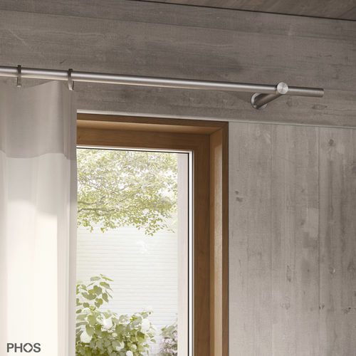 磨砂不锈钢窗帘轨 - VS26-135-1000 - PHOS Design GmbH - 手动 / 定制 / 墙面固定