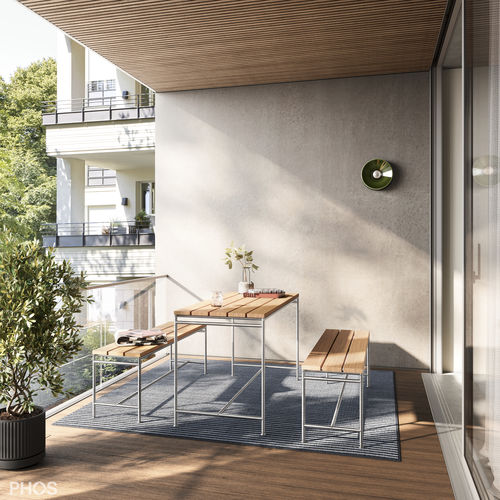 现代风格桌凳组合套装 - Outdoor Garnituren - PHOS Design GmbH - 柚木 / 不锈钢 / 花园