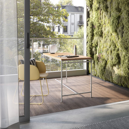 极简主义风格桌 - Outdoor Terrassentische - PHOS Design GmbH - 柚木 / 不锈钢 / 不锈钢桌脚